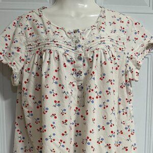 Izzy & Toby Lounge Dress 100% Cotton SZ‎ Large Sustainable Floral Lightweight